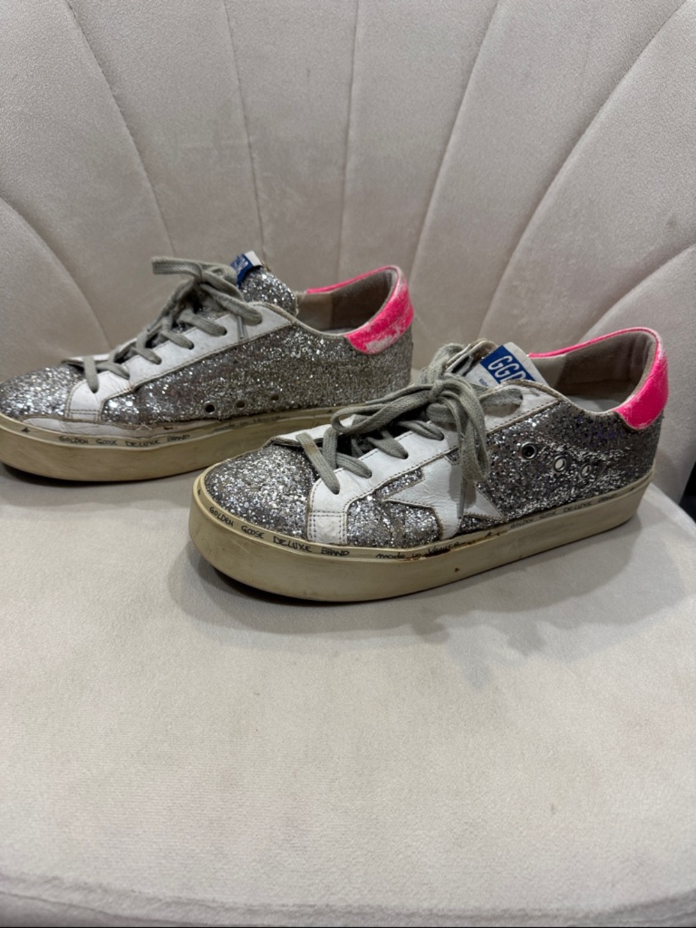 Golden Goose Silver Glitter Hi Stars - Picture 3 of 5